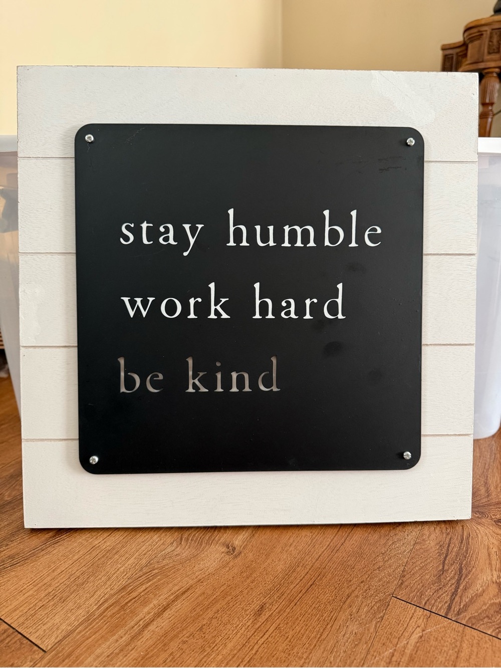 Hobby Lobby Black and White Motivational Wall Plaque 15x15